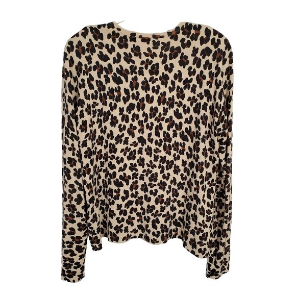 Isaac Mizrahi Size XL Sweater Pullover Silk Wool Blend Leopard Lightweight Knit - Picture 3 of 6